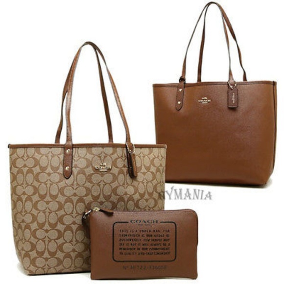 Coach Handbags - NWT Coach City Reversible Sig Tote Shoulder Pouch